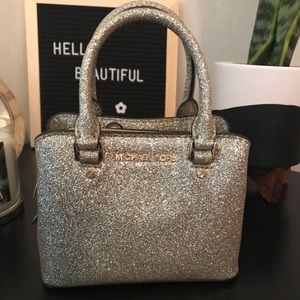 Michael Kors Mini Gold Savannah Crossbody Bag